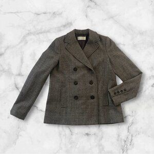 Badgley Mischka Wool Tweed Double Breasted Blazer Jacket Academia Size Medium